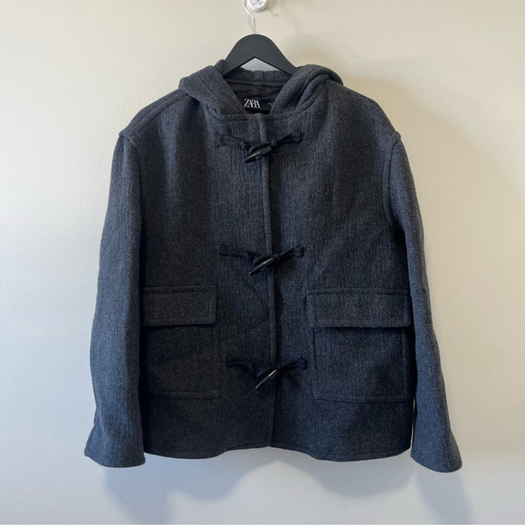 BRAND NEW ZARA ZW COLLECTION MANTECO WOOL BLEND JACKET WITH TOGGLES - Picture 6 of 15